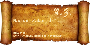 Machan Zakariás névjegykártya
